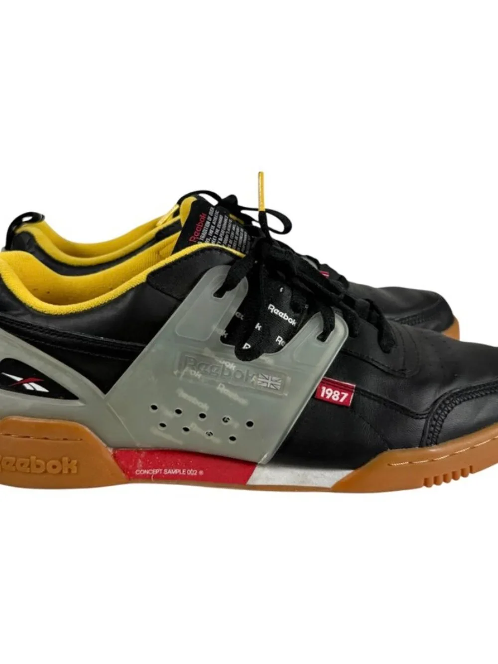 Reebok Workout Plus ATI Black/Gray/Yellow Lace-Up Men's Size 13 Sneaker DV5242